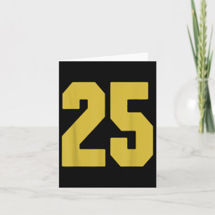 Old Gold Black Number 25 Jersey Player Uniform #25 Karte