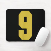 Old Gold Black Number 9 Jersey Player Uniform #9 Mousepad (Mit Mouse)