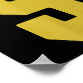 Old Gold Black Number 9 Jersey Player Uniform #9 Poster (Ecke)
