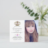 Old Gold Elegance Quinceañera Einladung Postkarte (Stehend Vorderseite)