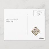 Old Gold Elegance Quinceañera Einladung Postkarte (Rückseite)