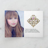 Old Gold Elegance Quinceñera Dankeskarte (Innenseite)