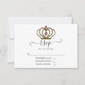 Old Gold Elegance Quinceñera RSVP Karte (Vorderseite)