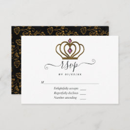 Old Gold Elegance Quinceñera RSVP Karte