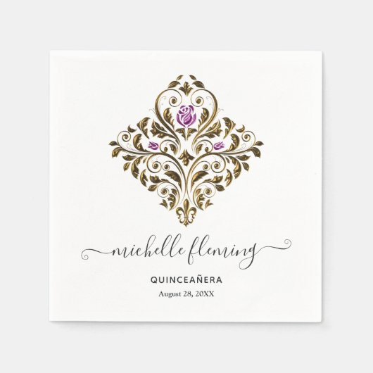 Old Gold Elegance Serviette (Vorderseite)