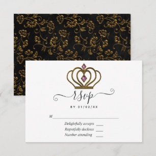 Old Gold Eleganz Quinceañera RSVP Karte
