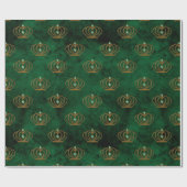 Old Gold Emerald Französisch Geschenkpapier (Flach)
