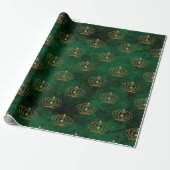 Old Gold Emerald Französisch Geschenkpapier (Ungerollt)