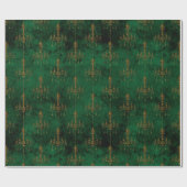 Old Gold Emerald Französisch  Geschenkpapier (Flach)