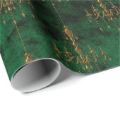 Old Gold Emerald Französisch  Geschenkpapier (Rolleneckpunkt)