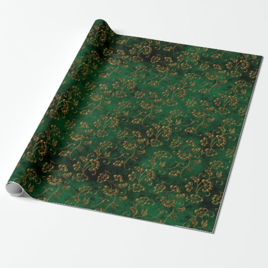 Old Gold Emerald French Geschenkpapier (Ungerollt)
