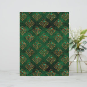 Old Gold Emerald French Srapbook Paper