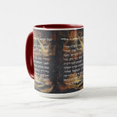 Old Gold Hebrew Shema Israel Judengebet Tasse (Vorderseite Links)