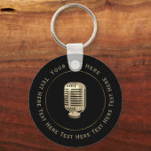 Old Gold Microphone Schlüsselanhänger (Vorderseite)