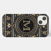 Old Gold Monogram iPhone Hülle (Rückseite (Horizontal))