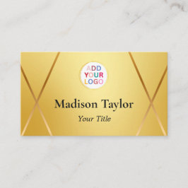 Old Gold QR Code Business Card Template und Logo Visitenkarte