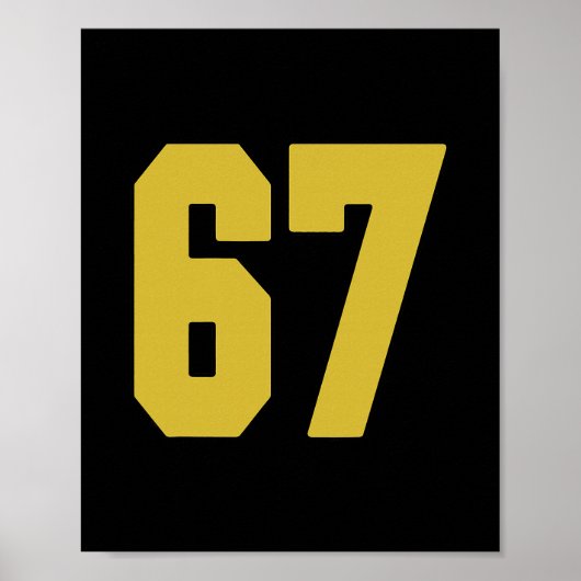 Old Gold Schwarz Nummer 67 Jersey Spieler Uniform Poster (Vorne)