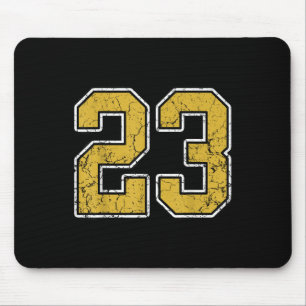 Old Gold Schwarz-weiß Sports Number 23 Jersey Unif Mousepad
