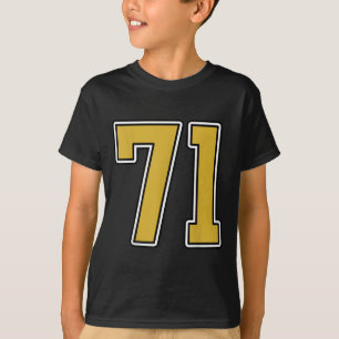 Old Gold Schwarz-weiß Srts Number 71 Jersey Unifor T-Shirt