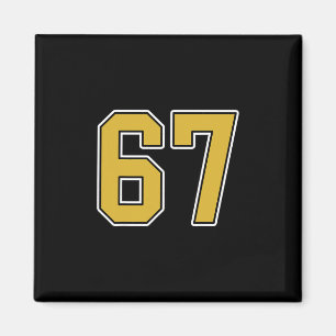 Old Gold Schwarz Weiße Sport Nummer 67 Trikot Unif Magnet