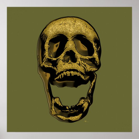 Old Gold Skull Poster (Vorne)