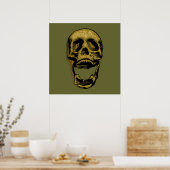 Old Gold Skull Poster (Küche)