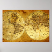 Old Golden World Map Poster (Vorne)