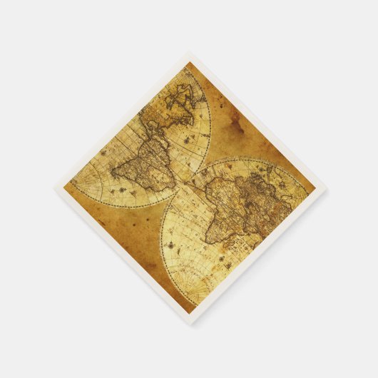Old Golden World Map Serviette (Ecke)