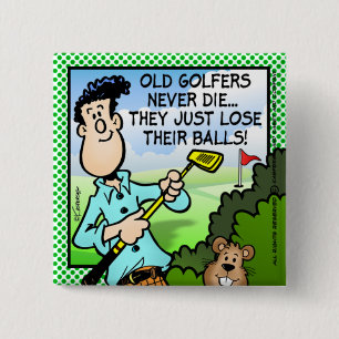 Old Golfer Button