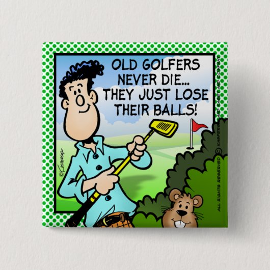 Old Golfer Button (Vorderseite)