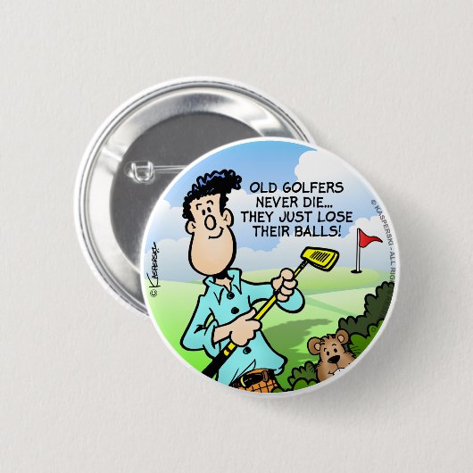 Old Golfer Button (Vorne & Hinten)