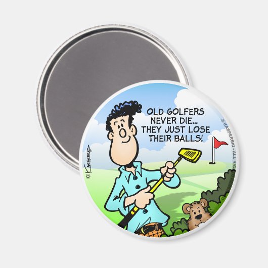 Old Golfer Magnet (Vorderseite/Rückseite)