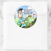 Old Golfer Runder Aufkleber (Tasche)