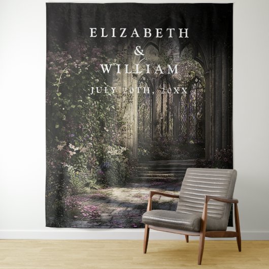 Old Gothic Castle Garden Foto Stand Prop Hintergru Wandteppich (Beispiel)