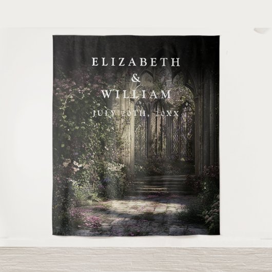 Old Gothic Castle Garden Foto Stand Prop Hintergru Wandteppich (Vorderseite)