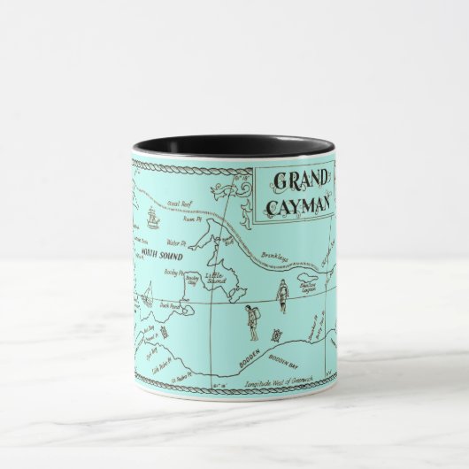 Old Grand Cayman Map Tasse (Zentrum)
