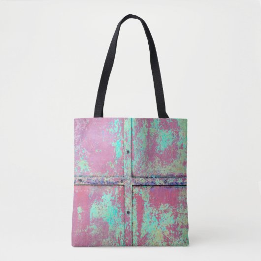 Old green painted wall with rust texture. Grunge r Tasche (Vorderseite)