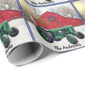 Old Green Tractor Weihnachten   Geschenkpapier (Rolleneckpunkt)
