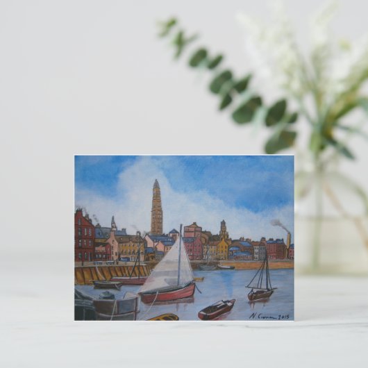 Old Greenock Harbour Postkarte (Stehend Vorderseite)