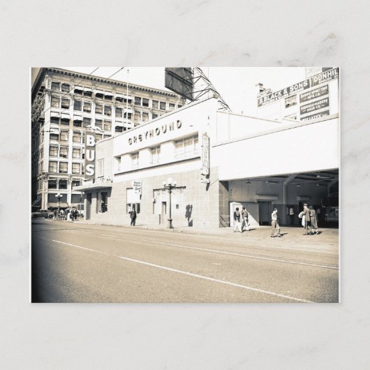 Old Greyhound Depot Postkarte (Vorderseite)