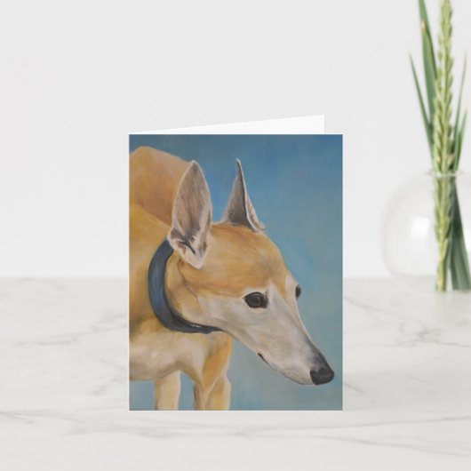 Old Greyhound Hund Art Note Card Karte (Vorderseite)