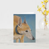 Old Greyhound Hund Art Note Card Karte (Gelbe Blume)