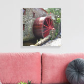 Old Grist Mill - Red Water Wheel, Sudbury, MA Canv Leinwanddruck (Insitu (Wohnzimmer))