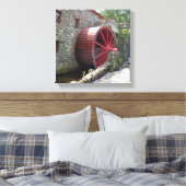 Old Grist Mill - Red Water Wheel, Sudbury, MA Canv Leinwanddruck (Insitu (Schlafzimmer))