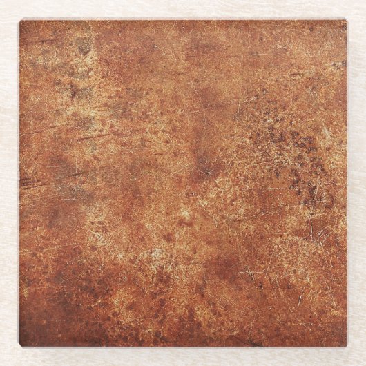 Old Grunge Rustikale Metallstruktur Glasuntersetzer (Vorderseite)
