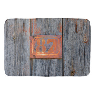 Old Grunge Rusty Metal House Number No. 87 Foto - Badematte