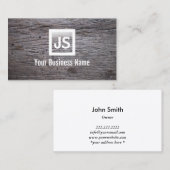 Old Grunge Wood Texture Modern Business Card Visitenkarte (Vorne/Hinten)
