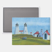 Old Gurnet Lighthouses Magnet (Vorderseite/Rückseite)