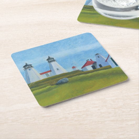 Old Gurnet Lighthouses Rechteckiger Pappuntersetzer (angewinkelt)