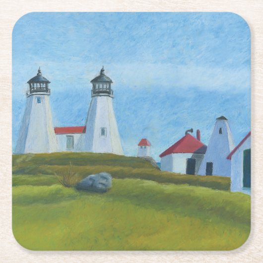 Old Gurnet Lighthouses Rechteckiger Pappuntersetzer (Vorderseite)